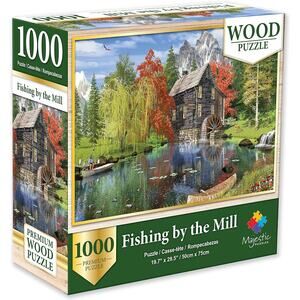 NEW Fishing by the Mill Majestic‎ Jigsaw Puzzles 1000 piece Premium wood puzzle!